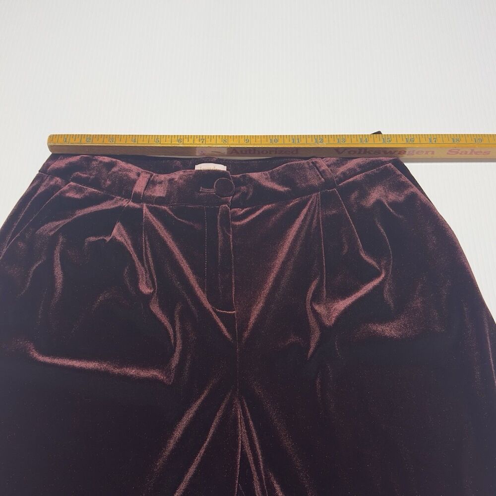Laundry By Shelli Segal Velvet Velour Pant Suit Set M Burgundy MISSING BUTTON - Picture 12 of 15